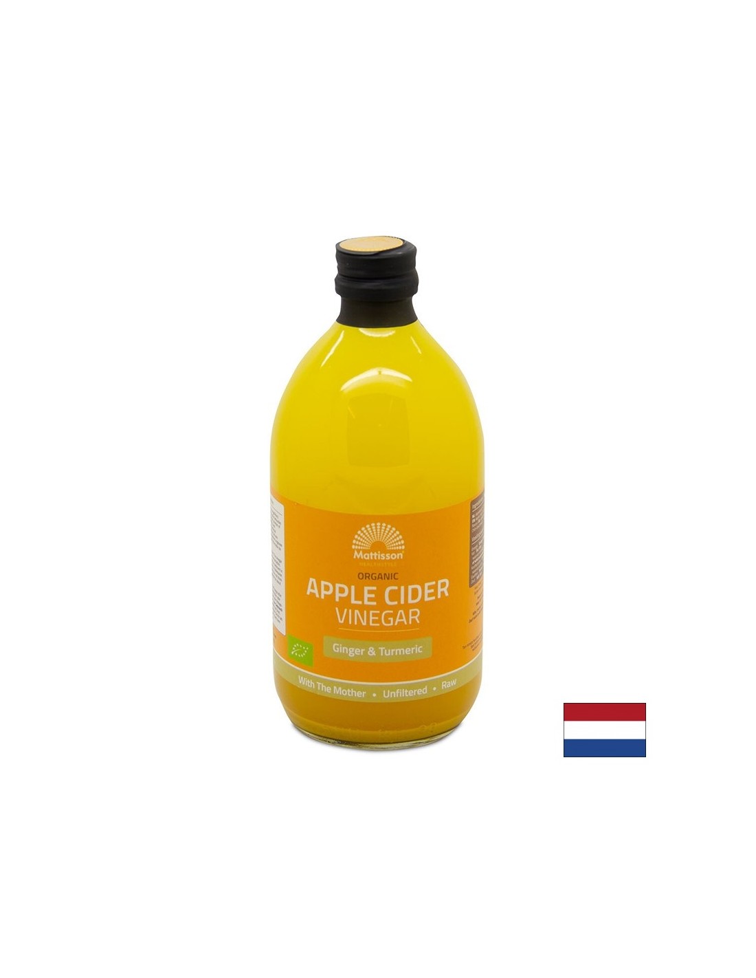 Jablčný ocot so zázvorom a kurkumou (Bio), 500 ml <tc>Mattisson Healthstyle</tc>