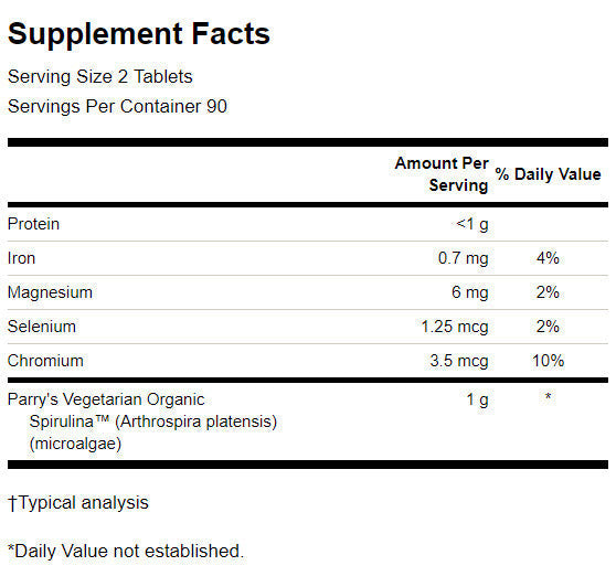 Organic Spirulina 500 mg - 180 tabliet