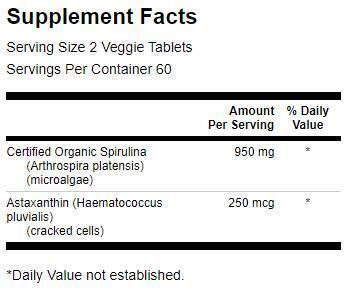 Organic Spirulina a astaxantín - 120 tabliet
