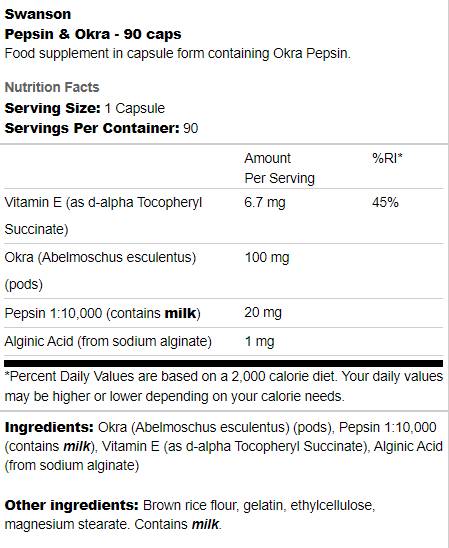 Pepsin a Okra - 90 kapsúl