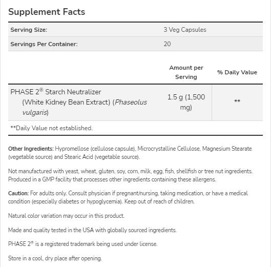 Fáza 2® | Extrakt z bielych fazule obličiek 500 mg - 120 kapsúl