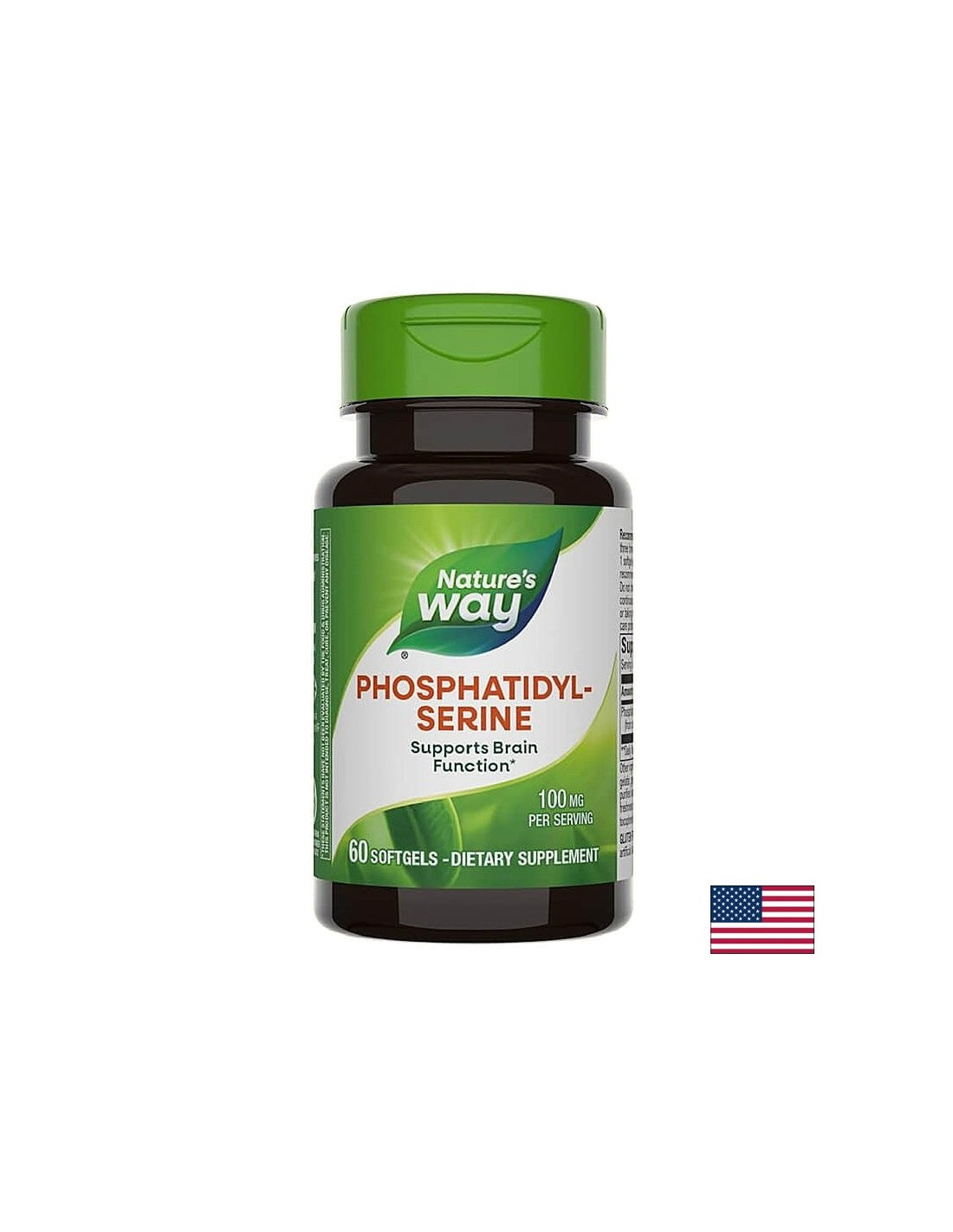 Fosfatidyl -serín - fosfatidyl -serín - pre zdravie mozgu - 100 mg, 60 Softgel Capsules Nature's Way