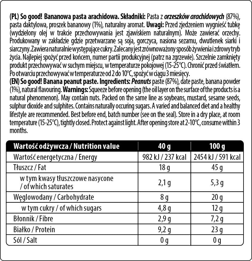 Veľkosť vrecka / plná pasty z arašidového masla / rôzne príchute 40 gramov