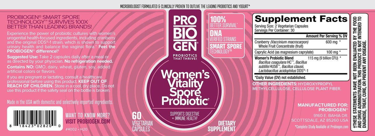 <tc>Probiogen</tc> Women's Vitality Probiotic - Probiotikum pre ženy - 60 kapsúl