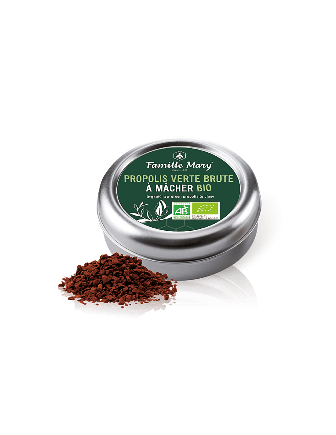 Organic Raw Green Propolis pre žuvanie - propolis Verte Brute à Màcher Bio, 10 G