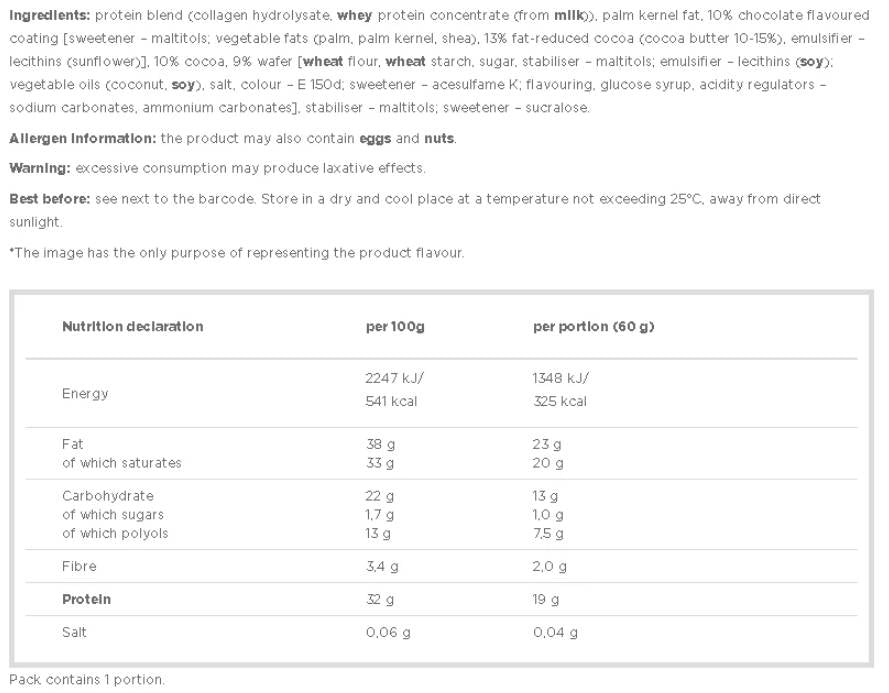 Proteínové občerstvenie - cookie s nízkym sacharidom proteínov - 60 gramov