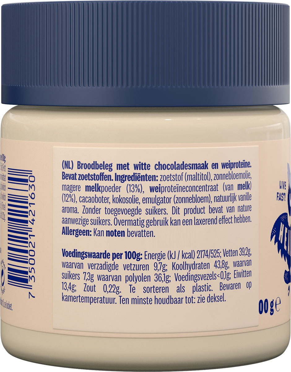 Proteinella biela čokoláda 200 g - tekutá biela čokoláda bez pridaného cukru a bez palmového oleja