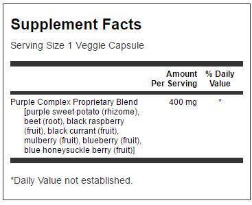 Fialové antioxidanty ovocie a vegetariánsky komplex 400 mg - 60 kapsúl