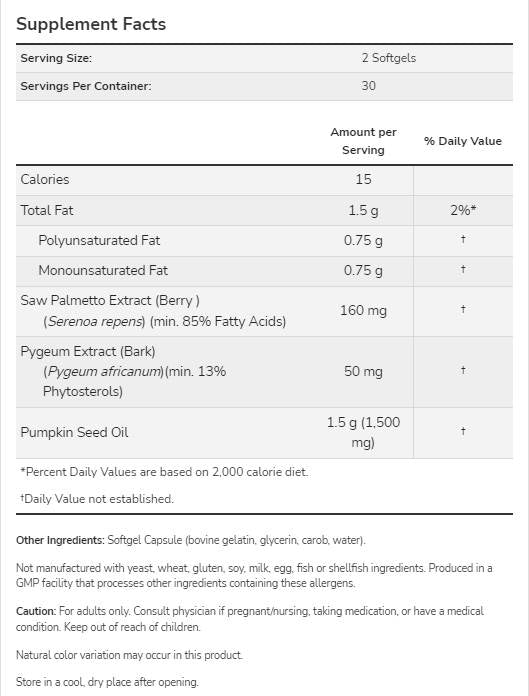 Pygeum a píla palmetto / zdravá prostata - 120 gélových kapsúl