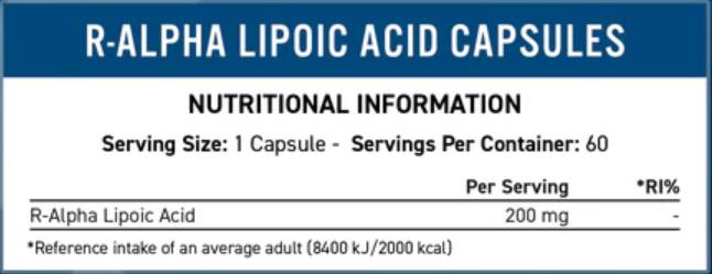 R-Ala 200 mg | Kyselina R -alfa lipoová - 60 kapsúl