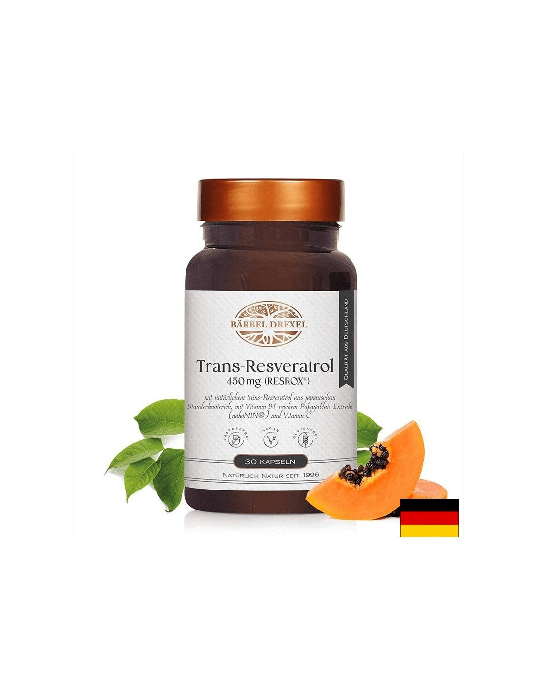 Resrox® trans -Resveratrol - srdcové a krvné cievy - protikladné a kardioprotektívne vzorec, 450 mg, 30 kapsúl