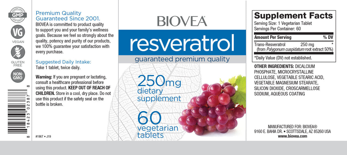 Resveratrol 250 mg / 60 kariet