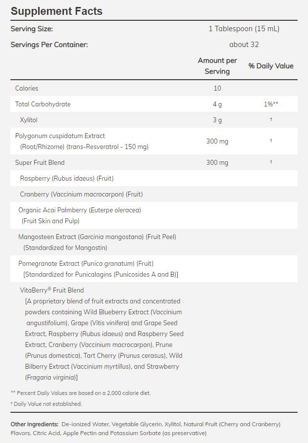 Koncentrát prírodného / kvapalného koncentrátu resveratrolu - 473 ml