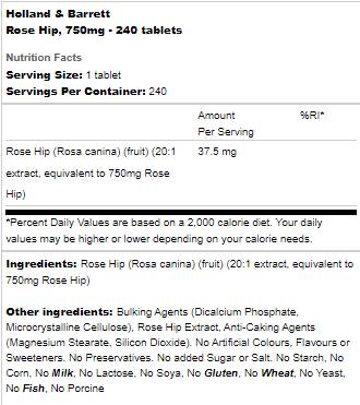 Ružové bedra 750 mg - 240 tabliet