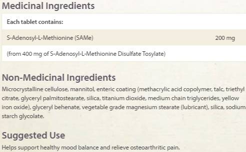 SAM -E 200 mg - 30 tabliet