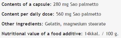 Palmetto 280 mg - 100 kapsúl