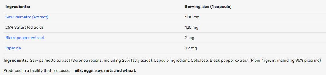 SAW PALMETTO 500 mg | s 25% saponínmi - 100 kapsúl