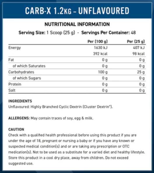 Carb-X | 100% cyklické dextrínové uhľohydráty - 1200 gramov