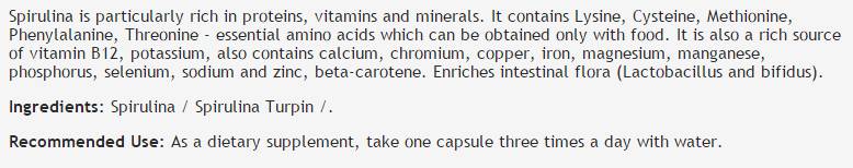 Spirulina 430 mg - 100 kapsúl