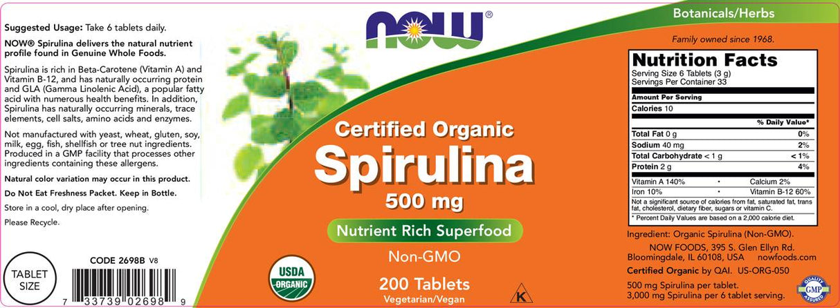 Spirulina 500 mg - 200 tabliet