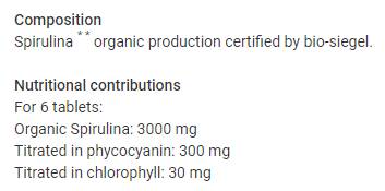 Spirulina | Vegan Bio 500 mg - 100 tabliet