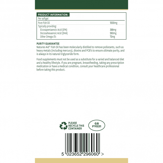 Koncentrovaný rybí olej (super pevná rybia olej) 1200 mg 60 mäkkých kapsúl Naturesaid
