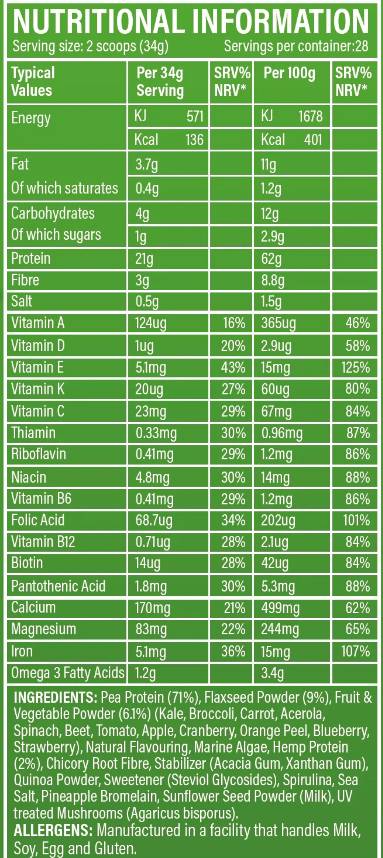 Superfood Greens Prášok - 952 gramov