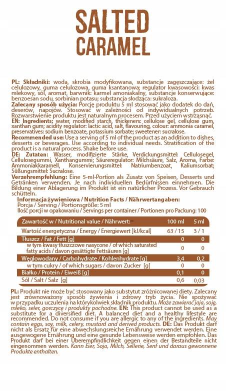 Sirup nula kalórie | Salted Caramel - 500 ml