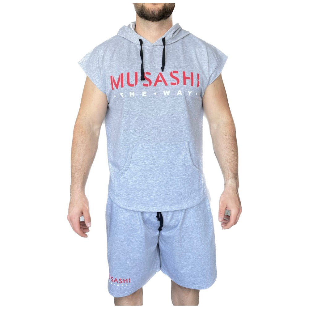 Tank Top Hoodie and Shorts Set - šedá
