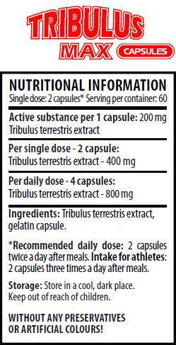 Tribulus Max Caps 200 mg 120 kapsuly