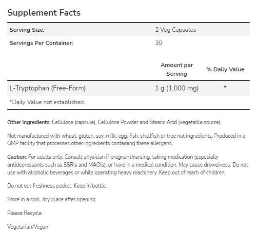 Tryptofan 500 mg - 60 kapsúl