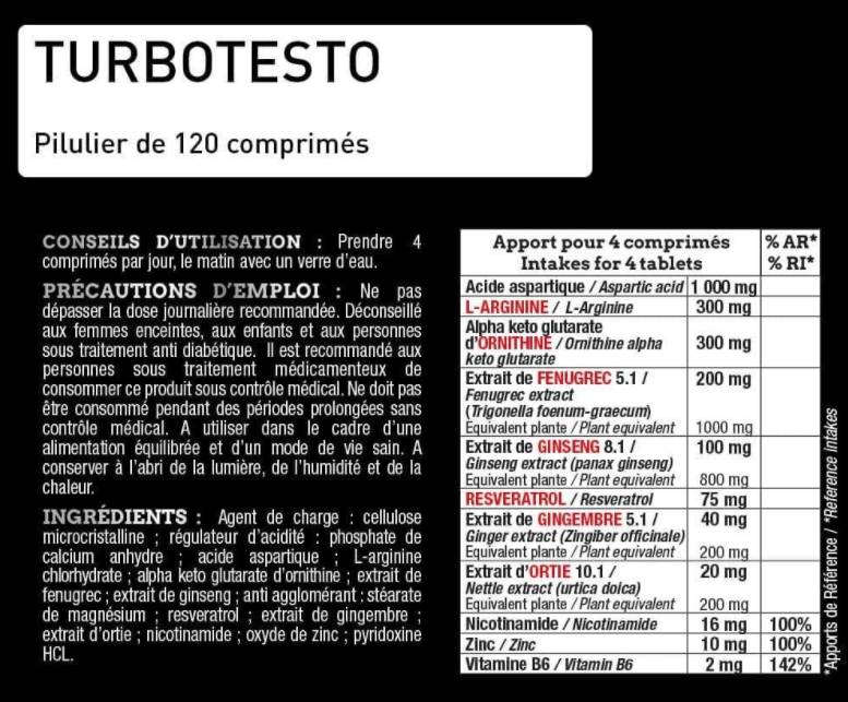Turbo testo Posilňovač výkonu série Pro Series - 120 tabliet