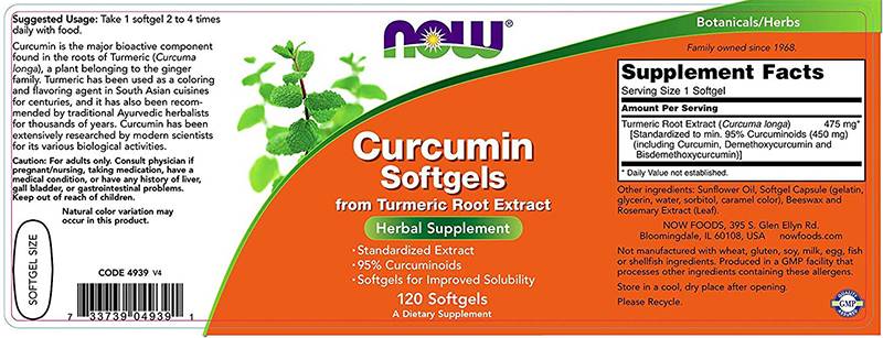 Kurkuma kurkumínu softgels 475 mg - 60 softgels