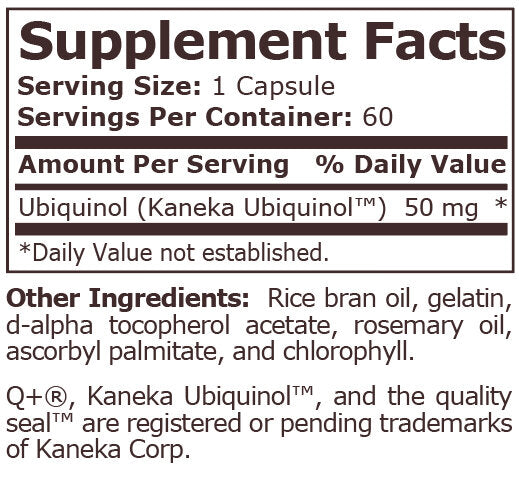 <tc>Pure Nutrition</tc> - UBIQUINOL CoQ10 50 mg - 60 kapsúl