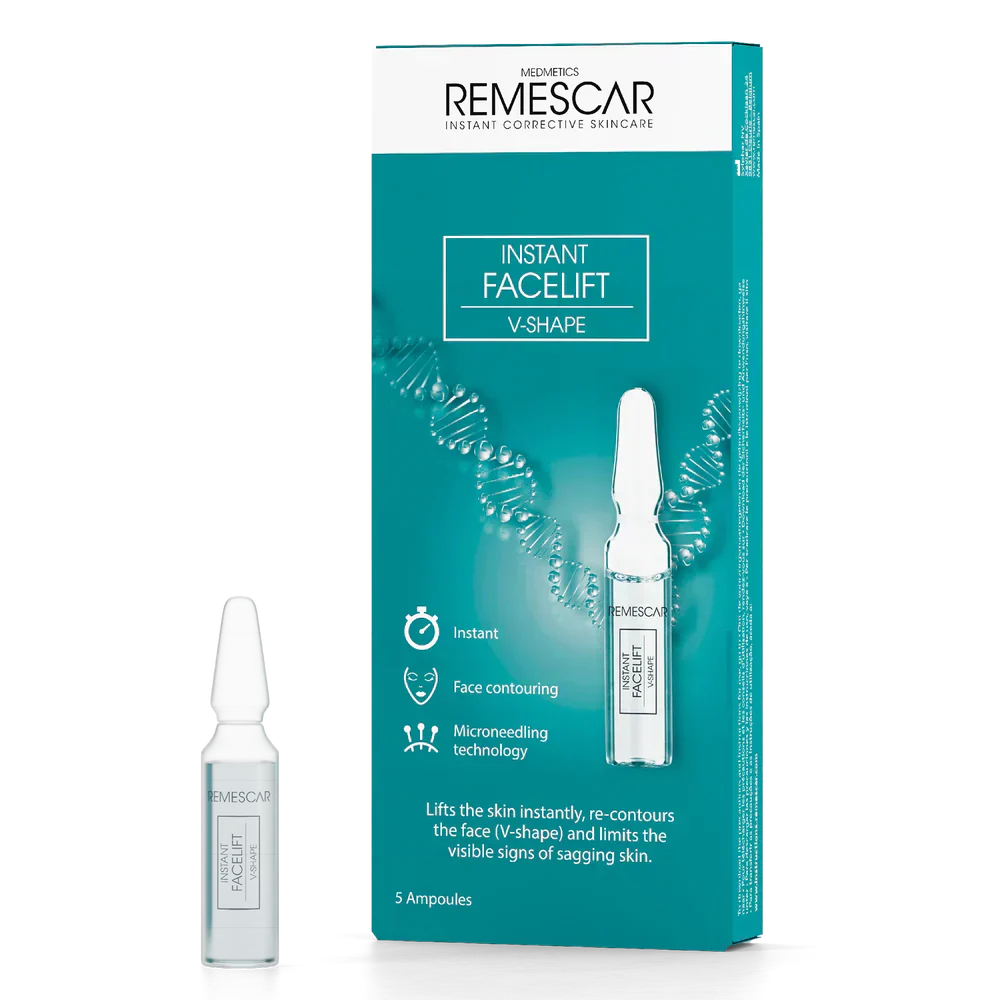 Remesacar Ampoules na okamžité zdvíhanie a obrys tváre v tvare V