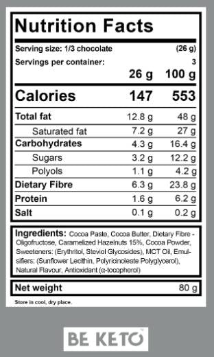Vegánska keto čokoláda 70% kakao - 80 gramov