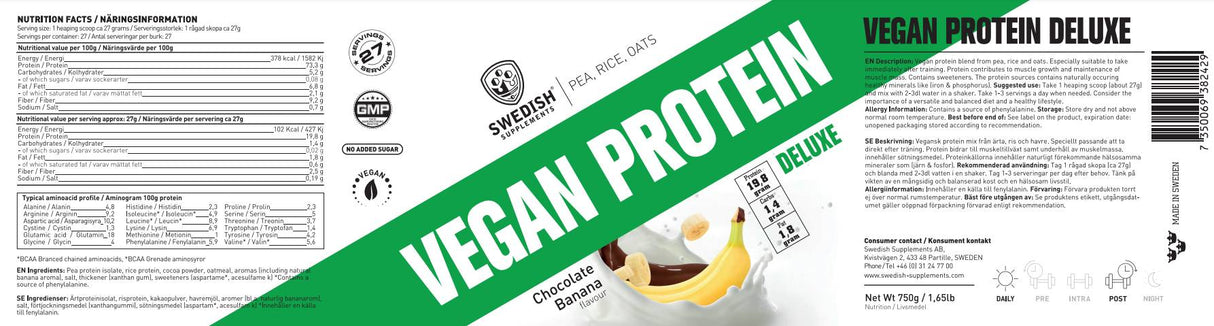 Vegánske proteínové luxusy z hrachu, ryže a ovsa - 750 gramov
