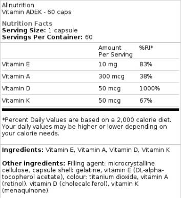 Vitamín Adek / vitamín A, D, E, K 60