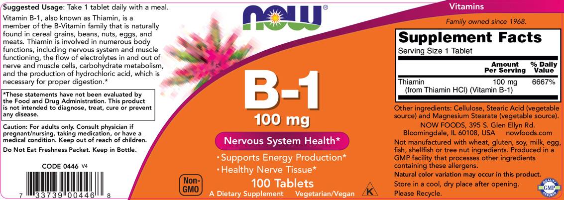 Vitamín B -1 / tiamín 100 mg - 100 tabliet