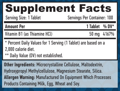 Vitamín B-1 / tiamín / 50 mg. / 100 kariet.