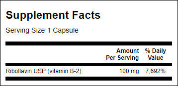 Vitamín B -2 / riboflavín 100 mg - 100 kapsúl