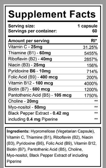 Komplex vitamínu B - 60 kapsúl