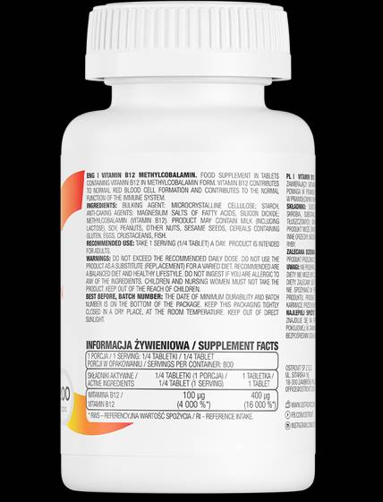 Vitamín B12 / metylcobalamín 400 McG 200 tablety