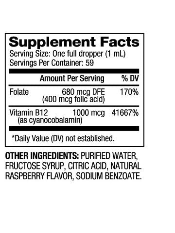 Vitamín B12 a kyselina listová klesá 1000 mcg / 60 ml
