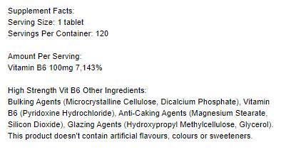 Vitamín B6 / pyridoxín 100 mg - 120 tabliet