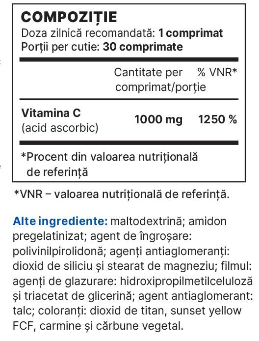 Vitamín C 1000 mg - 30 tabliet