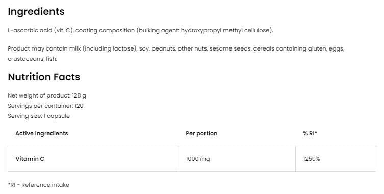 Vitamín C 1000 mg - 90 tabliet
