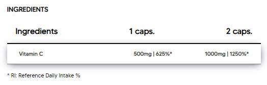 Vitamín C 500 mg | Kyselina L -askorbová - 120 kapsúl