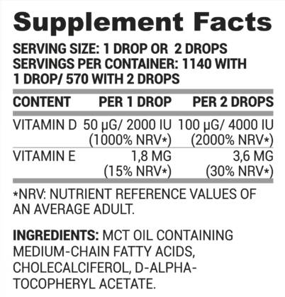Vitamín D + E klesá 30 ml