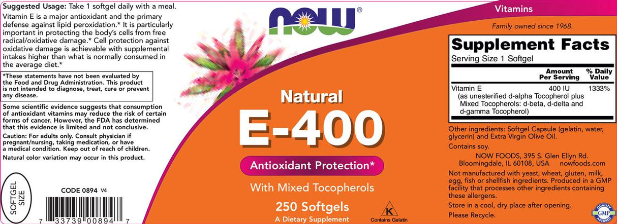 Vitamín E -400 IU MT - 250 GEL kapsuly